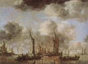 Jan van de Cappelle A Shipping Scene with Dutch Yacht oil painting